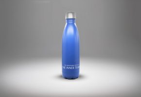 Blue water bottle with Inner Temple wordmark in white at the bottom.