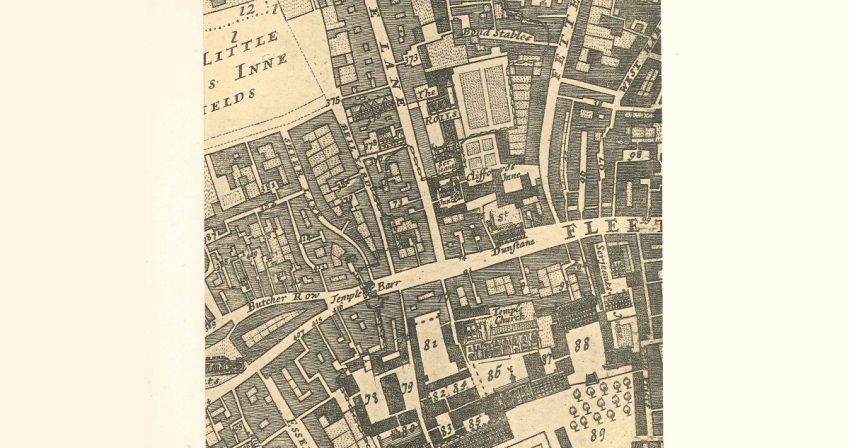 Map of Fleet Street showing Cliffords Inn